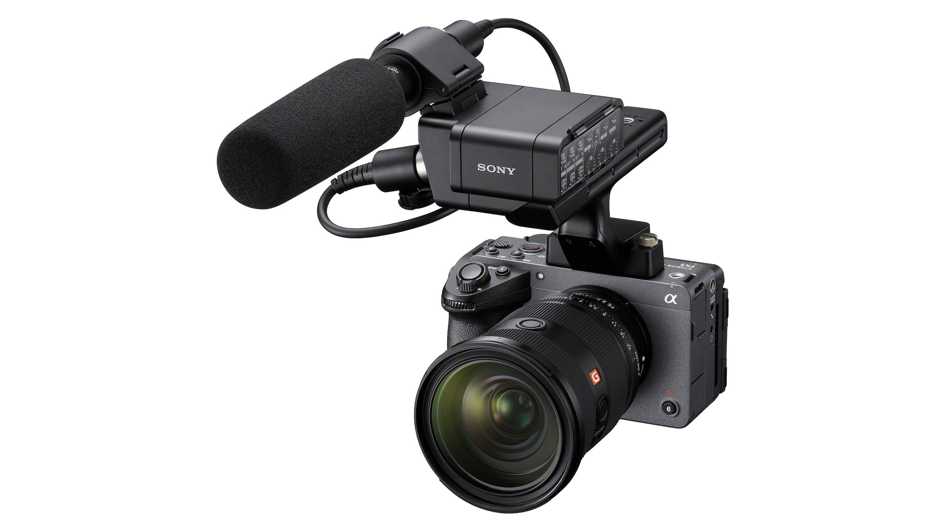 Sony FX5 against a white background