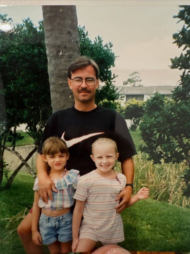 Lucy Hale, her late father, and her sister Maggie, shared via Instagram