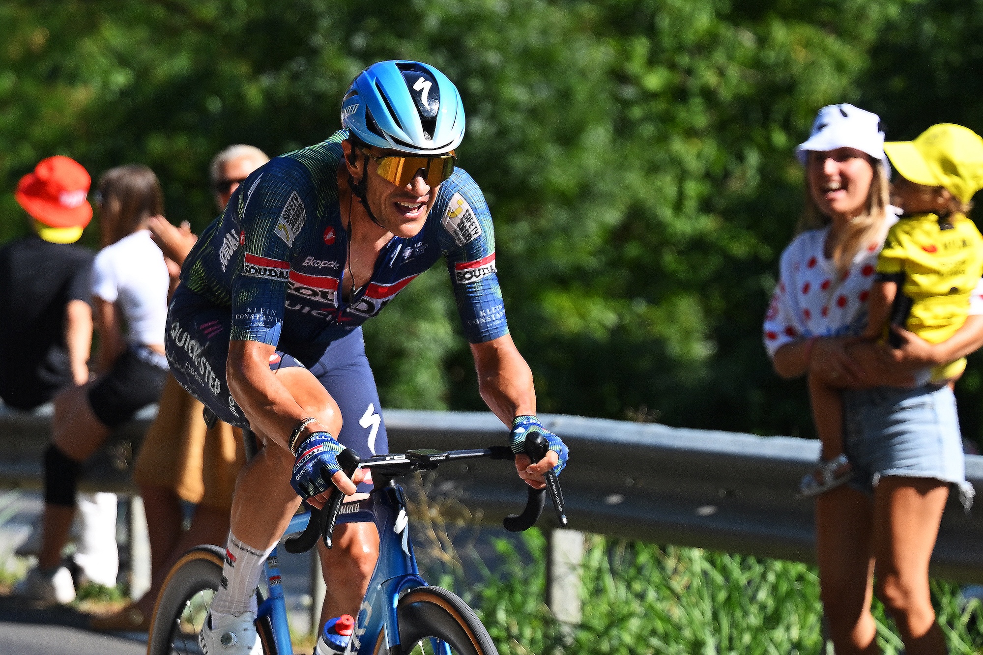 Jasper Stuyven of Soudal Quick-Step makes his solo move