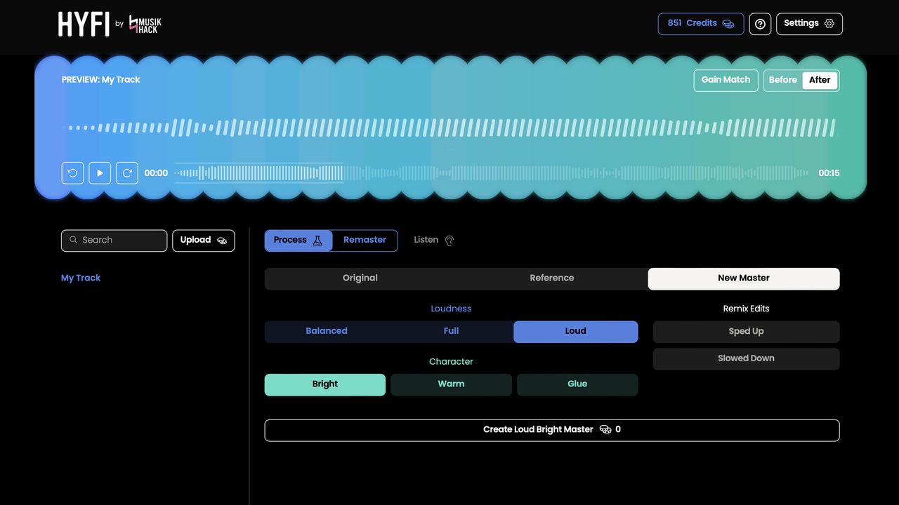Musik Hack launches HyFi, an online mastering platform powered by the DSP behind Master Plan