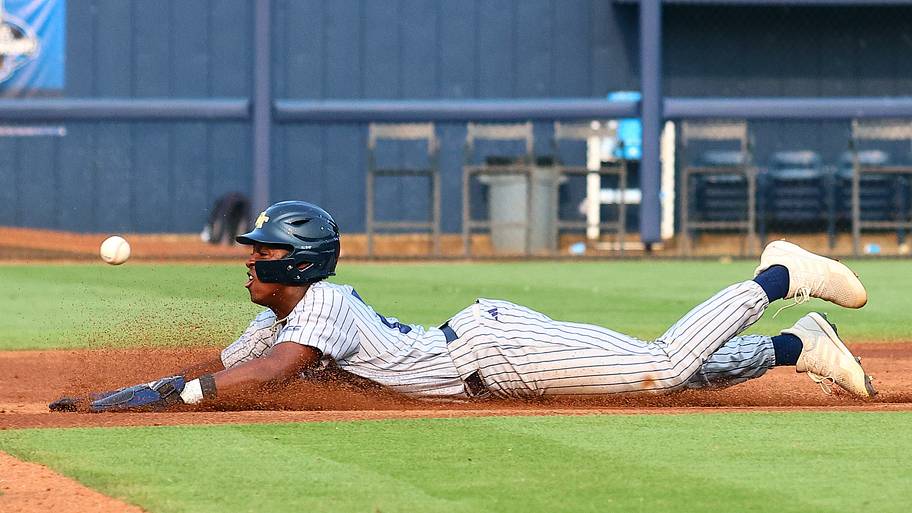 Vahn Lackey slides into second base against Murray State
