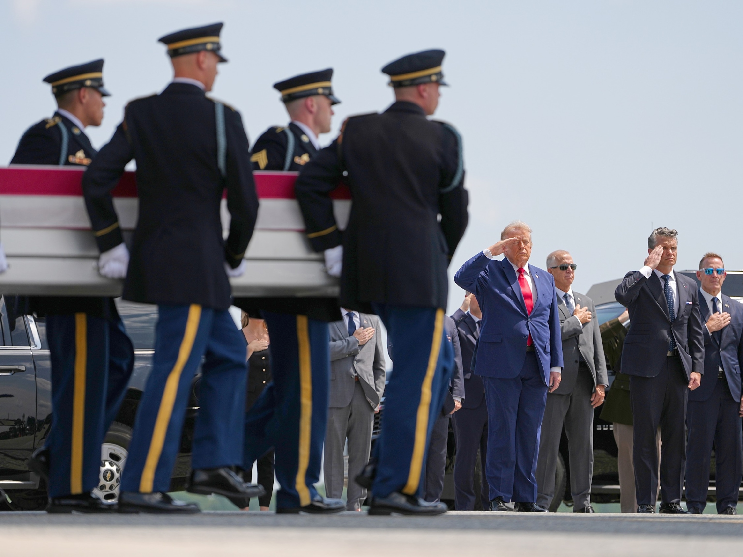Trump attends dignified transfer of service members Wednesday