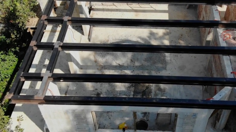 steel beams for floor of new house