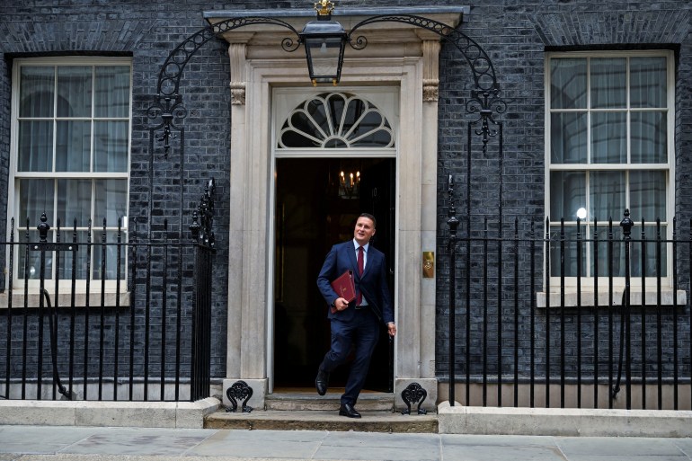Britain's Defence Secretary Wes Streeting walks following the first cabinet meeting with British Prime Minister Andy Burnham at 10 Downing Street, in London, Britain, July 21, 2026. REUTERS/Chris J Ratcliffe TPX IMAGES OF THE DAY