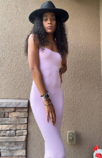 Person in purple dress