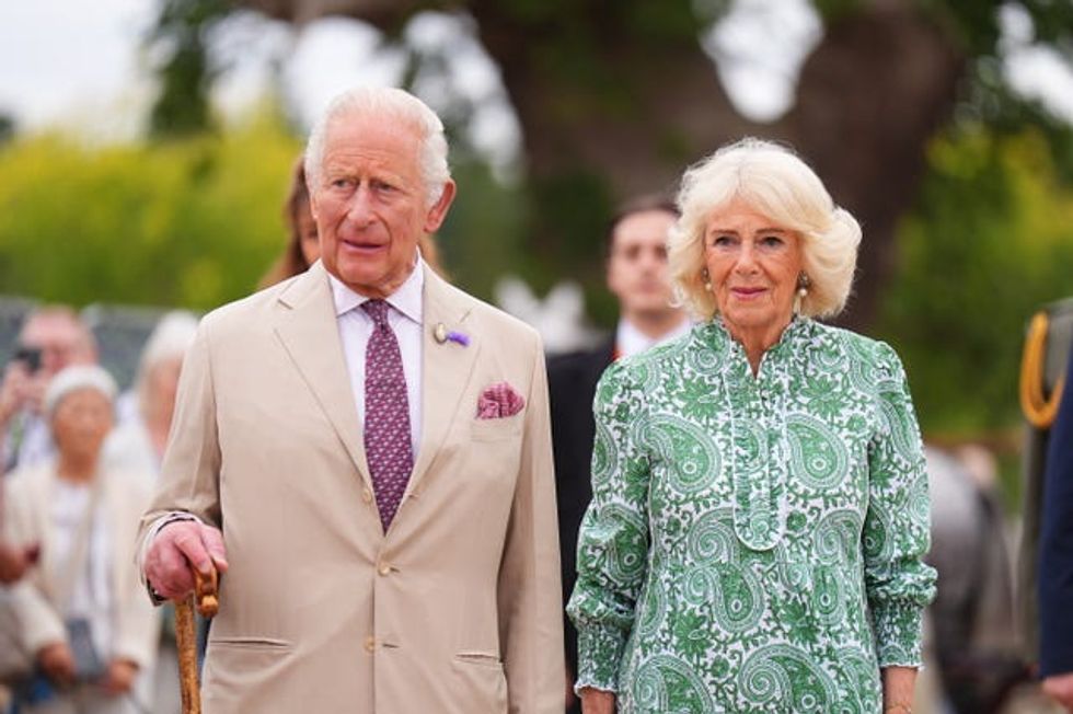 Charles and Camilla were shown a series of garden displays at the flower show (Aaron Chown/PA) (PA Wire/PA Images - Aaron Chown)