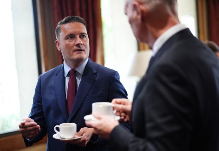 Britain's Defence Secretary Wes Streeting attends the Global Combat Air Programme (GCAP), at Wellington Barracks in London on July 21, 2026.