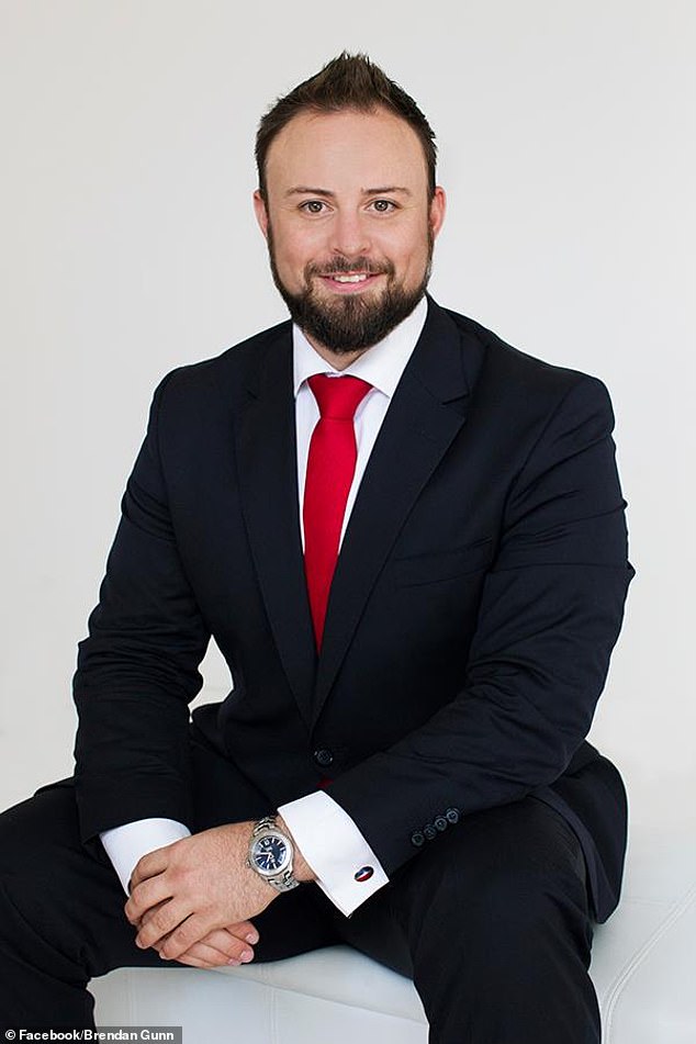 Brendan Gunn (above) has been handed a 12-month suspended sentence for his part in a cryptocurrency scam