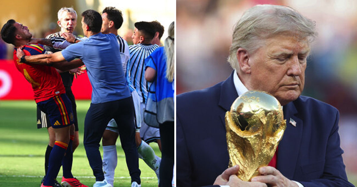 Everyone spotted what two Argentina players did when they came face-to-face with Donald Trump on World Cup podium