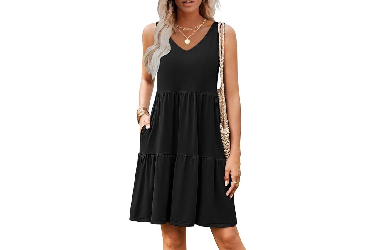 Hount V Neck Sleeveless Beach Sundress
