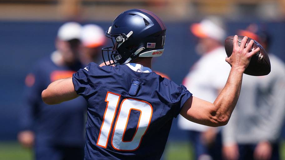 Jun 10, 2025; Denver, CO, USA; Denver Broncos quarterback Bo Nix (10) during minicamp at Broncos Park Powered by CommonSpirit