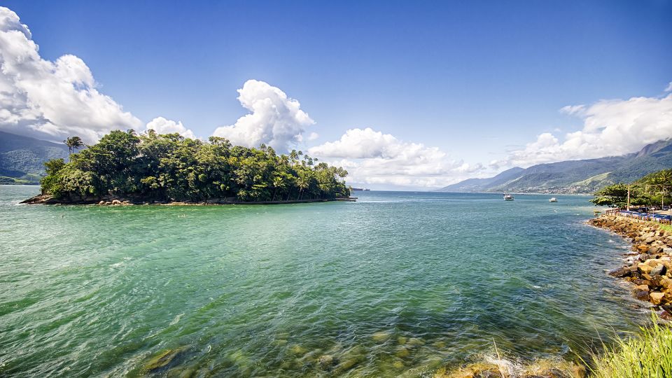 The small Ilha das Cabras (Goat Island) is mid-channel between São Sebastião and the island of Ilhabela. - Pedro Turrini/iStockphoto/Getty Images