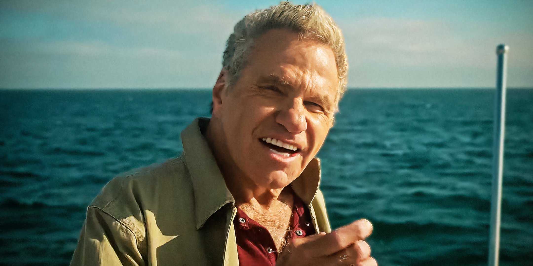 Kreese on a boat in the ocean in Cobra Kai
