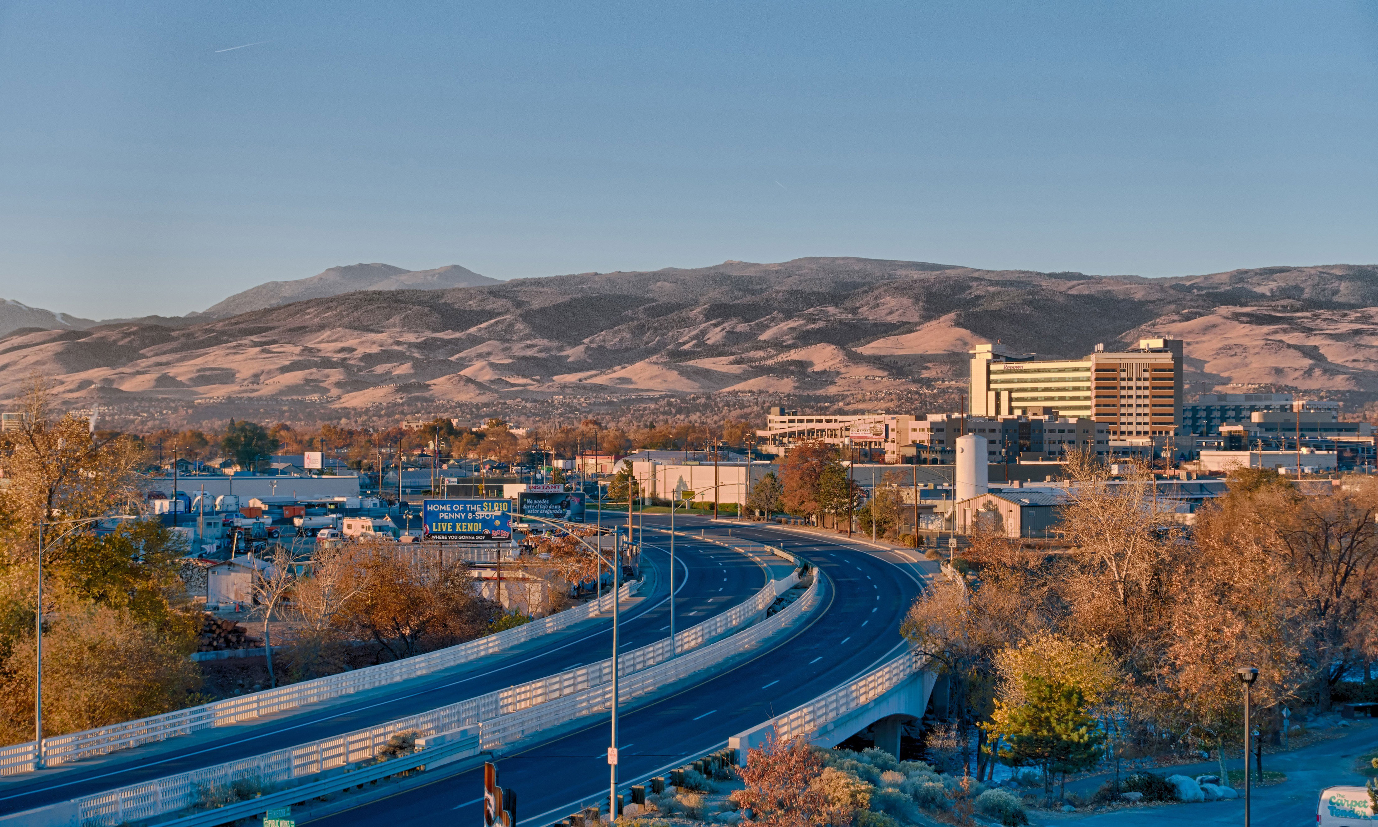 Reno, Nevada. city skyline early morning