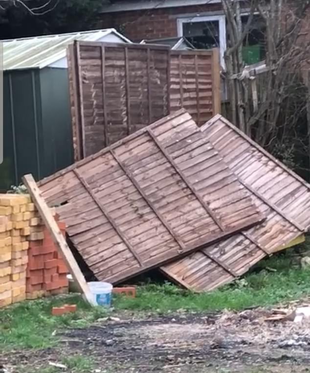 Fence panels were left abandoned after being sawn through, the McCarthys said