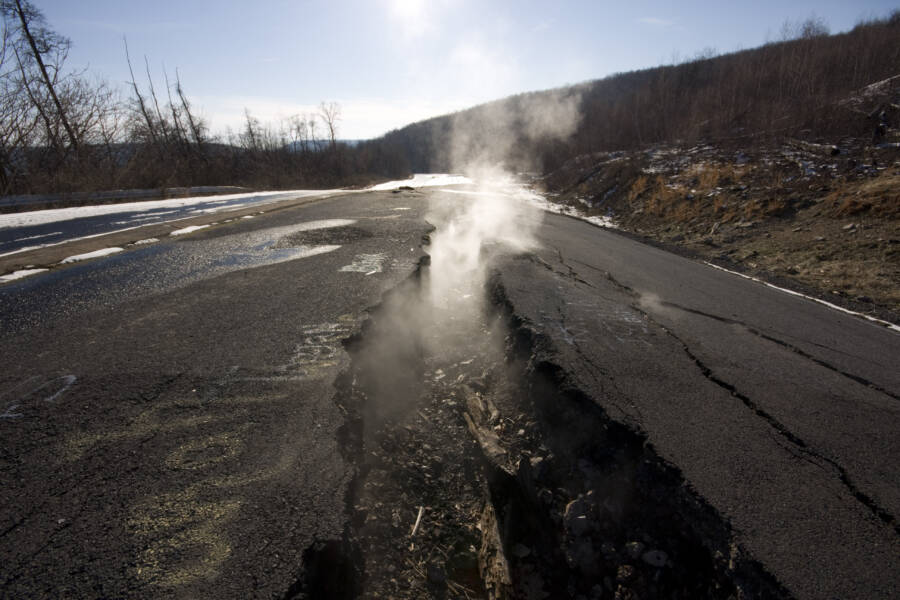Centralia PA Road Burning