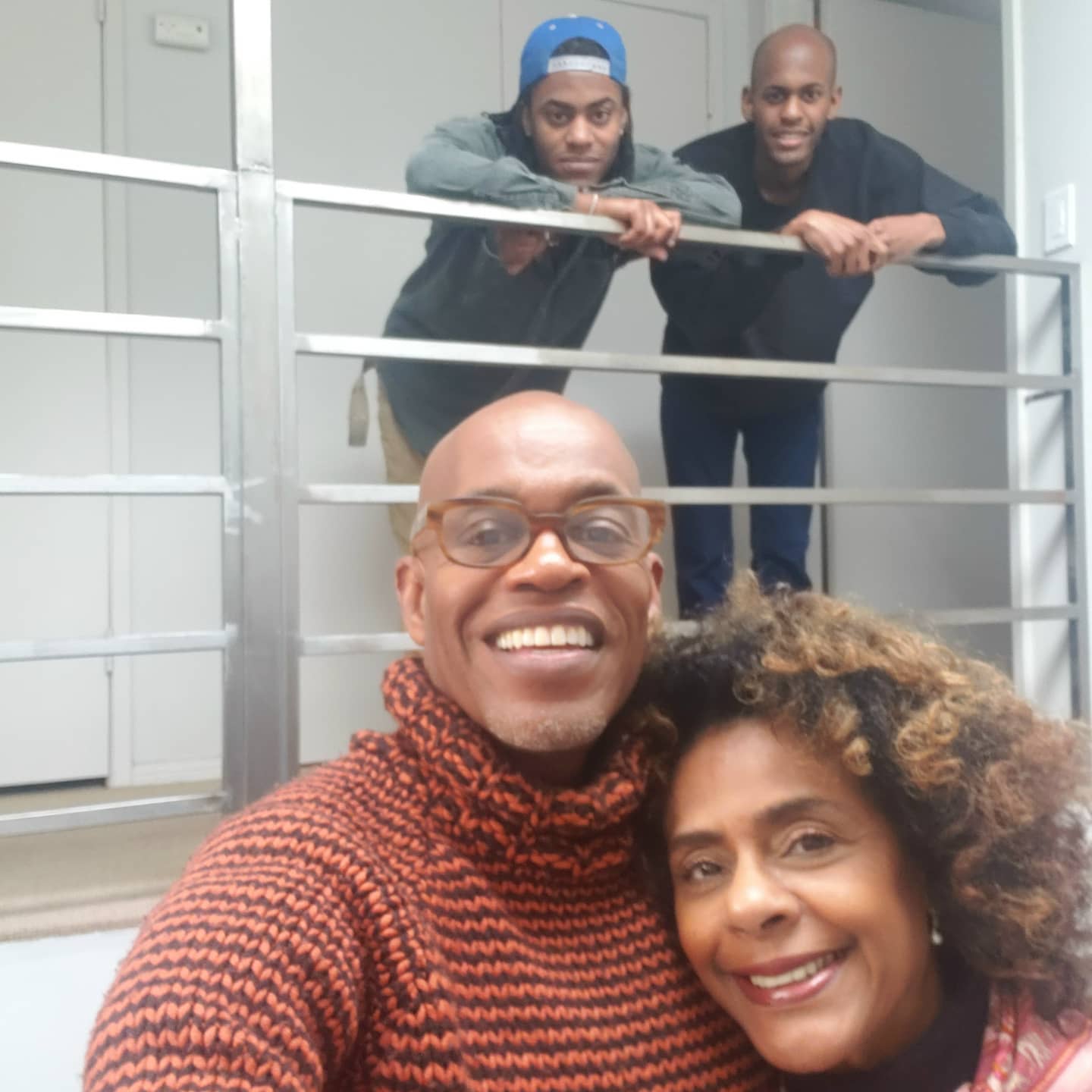 Jubilant Sykes with his family.