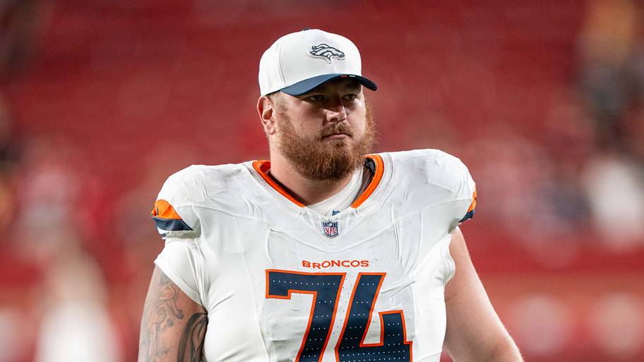 August 9, 2025; Santa Clara, California, USA; Denver Broncos guard Ben Powers (74) after the game against the San Francisco 4