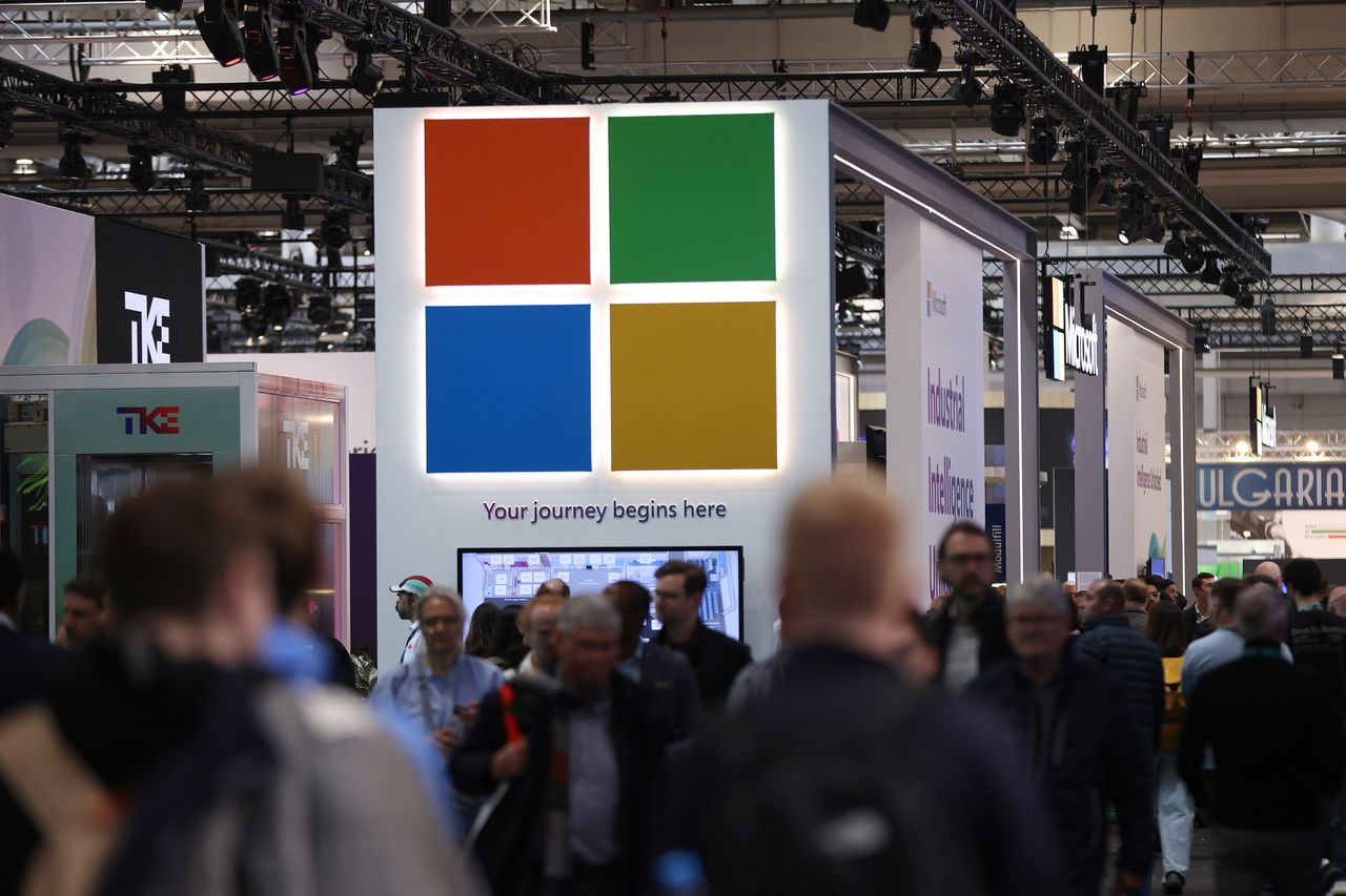 Microsoft booth at the Hannover Messe 2026 trade fair