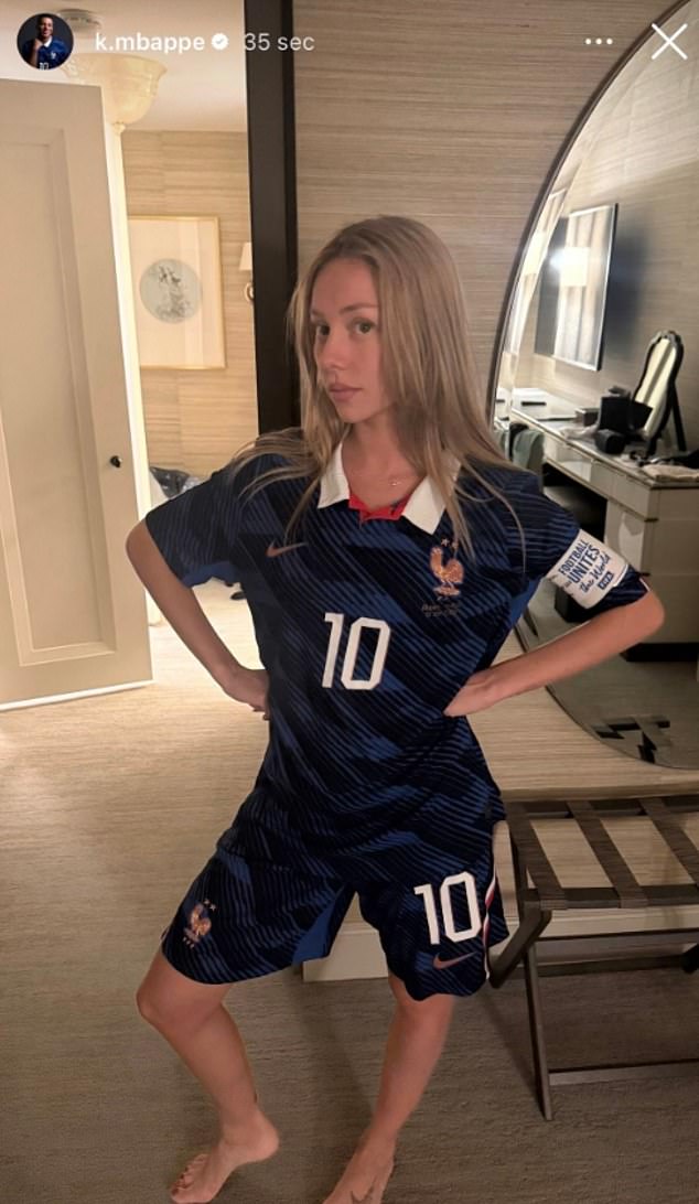 The image was taken hours before Mbappe posted this image of Exposito to his Instagram story before it was quickly deleted, seemingly confirming the rumors of their relationship