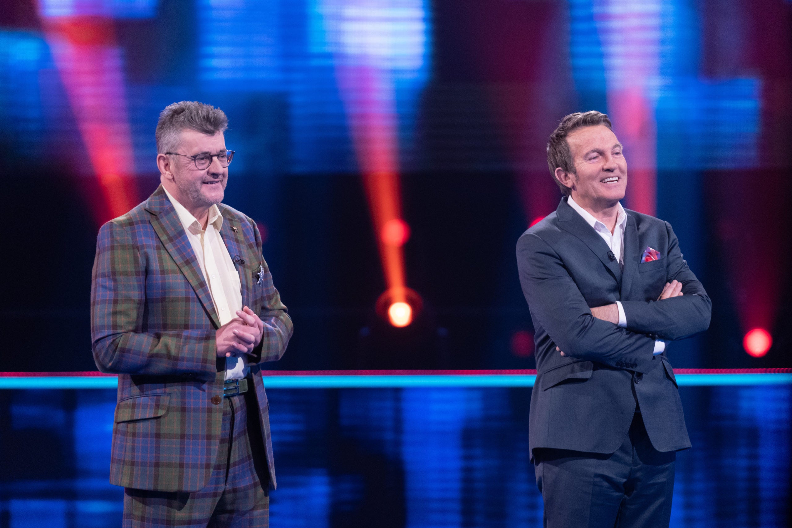 Joe Pasquale on 'Beat the Chasers' with pal Bradley Walsh (ITV)