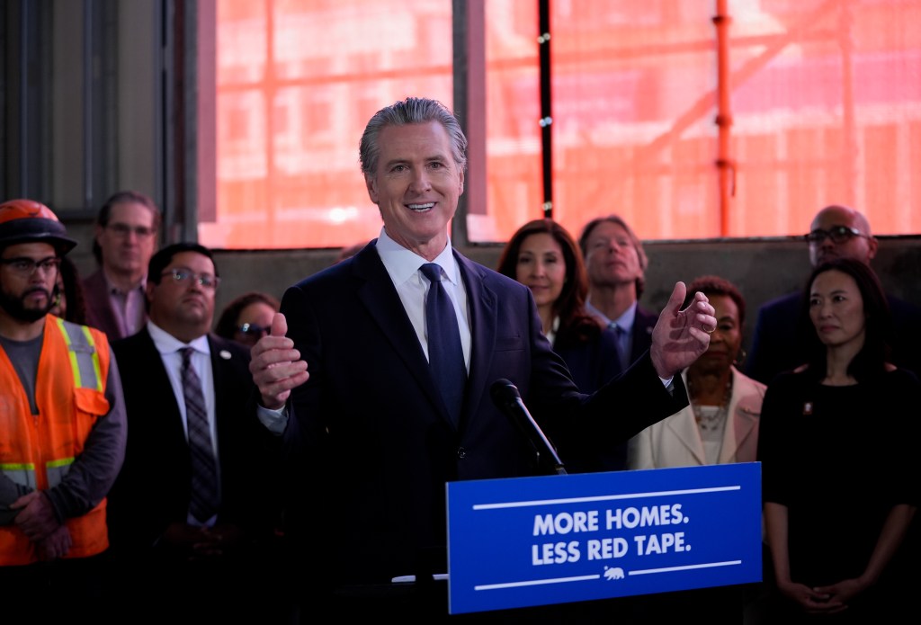 Governor Newsom holds a press conference in Oakland