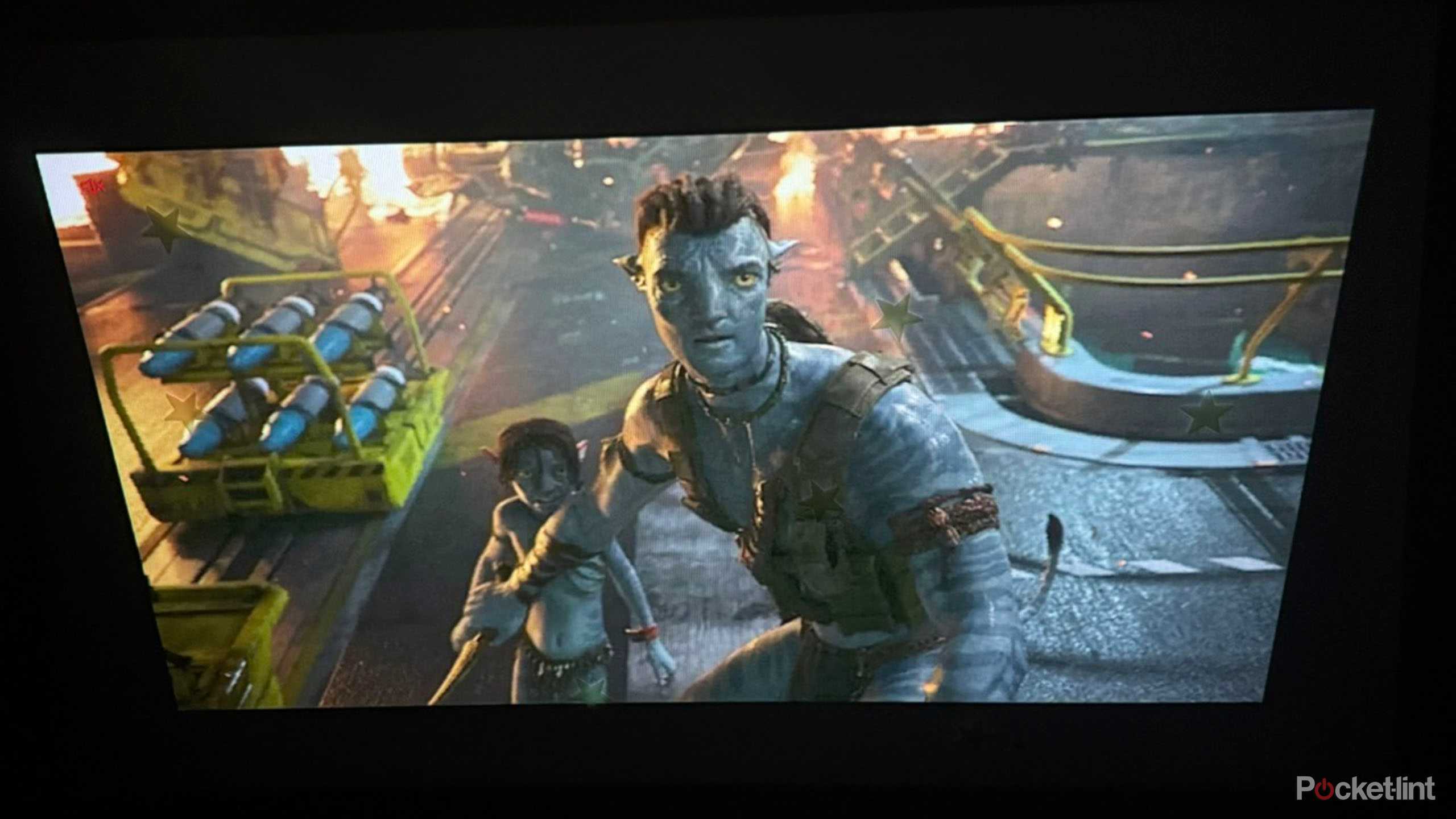 Aurzen Zip Projector playing Avatar on Disney+.
