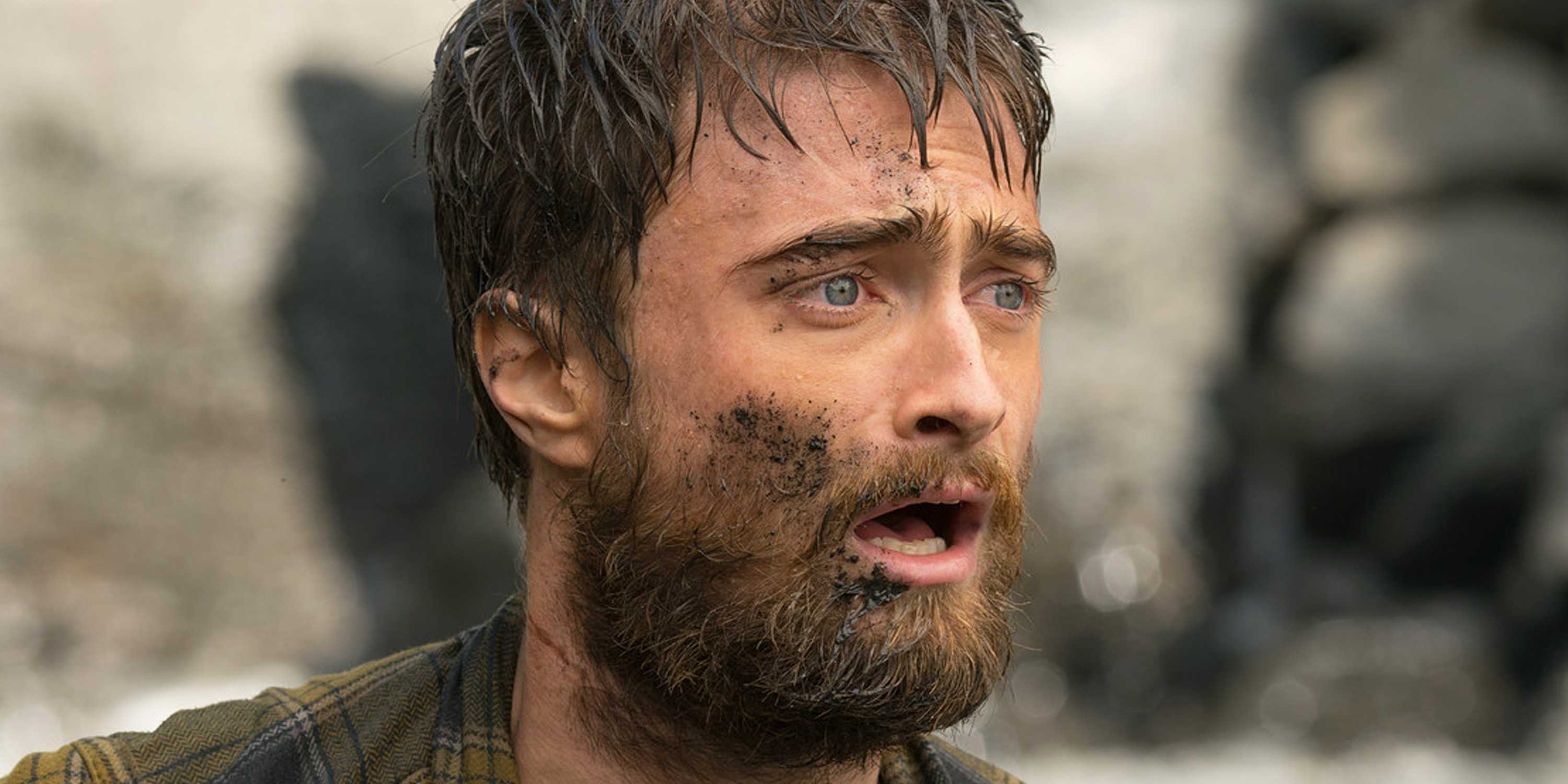 Daniel Radcliffe covered in dirt in Jungle