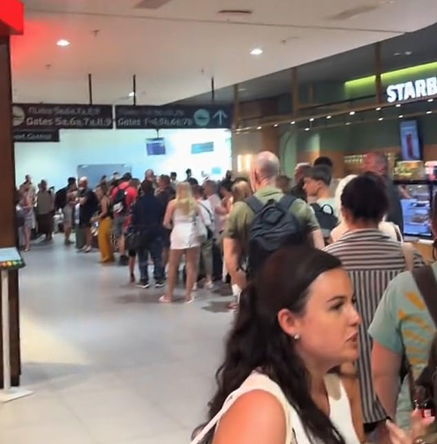 At Greece's Kos Airport there were scenes of chaos as countless people were trying to get on their planes home