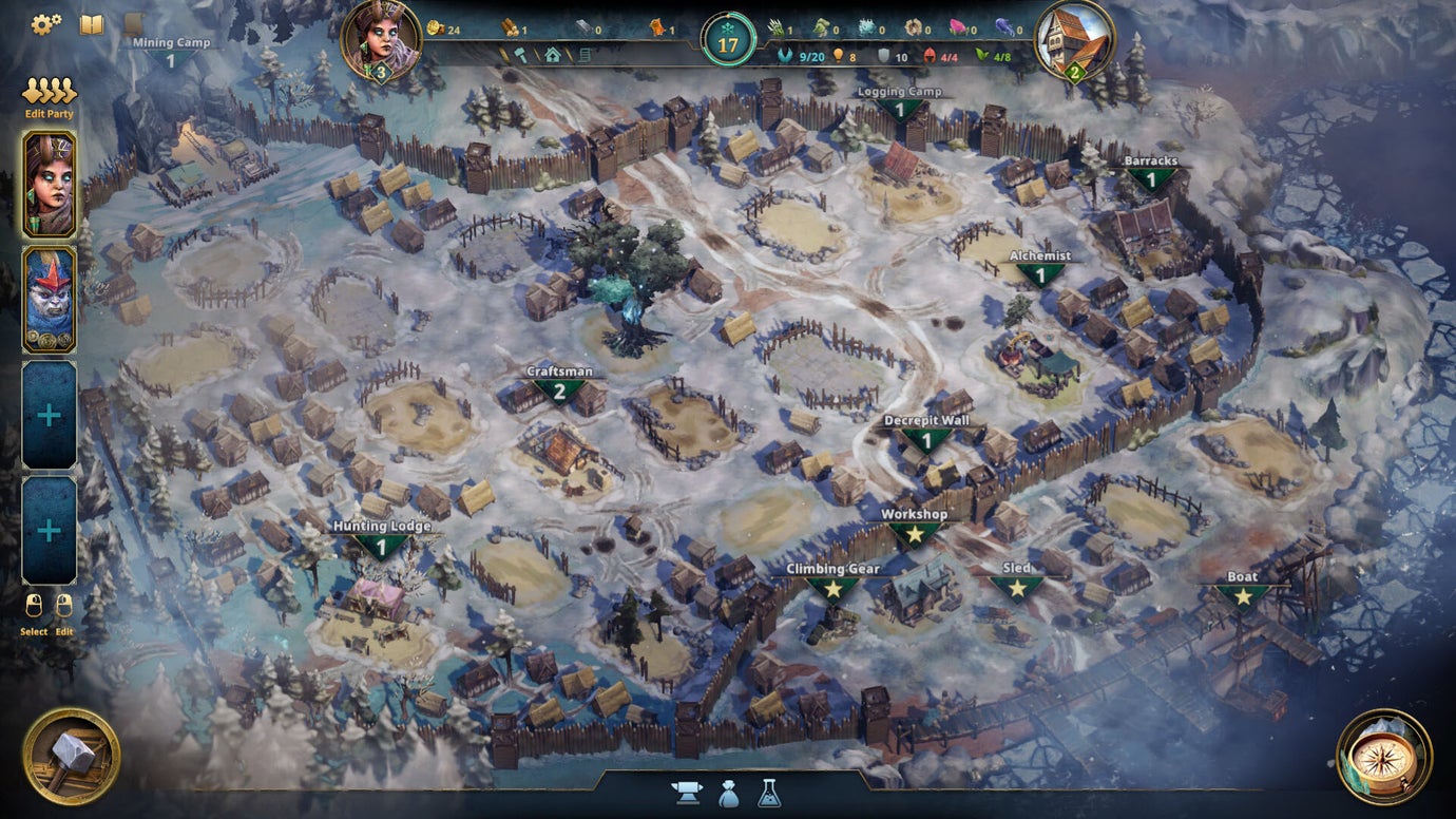 A map view of Frosthaven