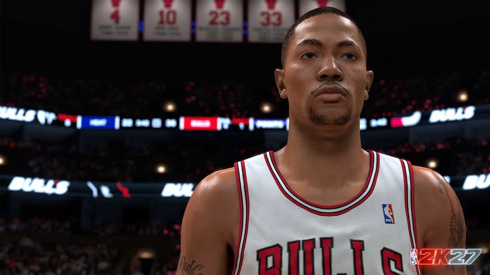 An official screenshot of Derrick Rose in NBA 2K27 / (2K)