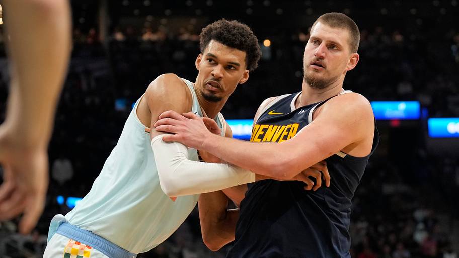 San Antonio Spurs center Victor Wembanyama and Denver Nuggets center Nikola Jokic