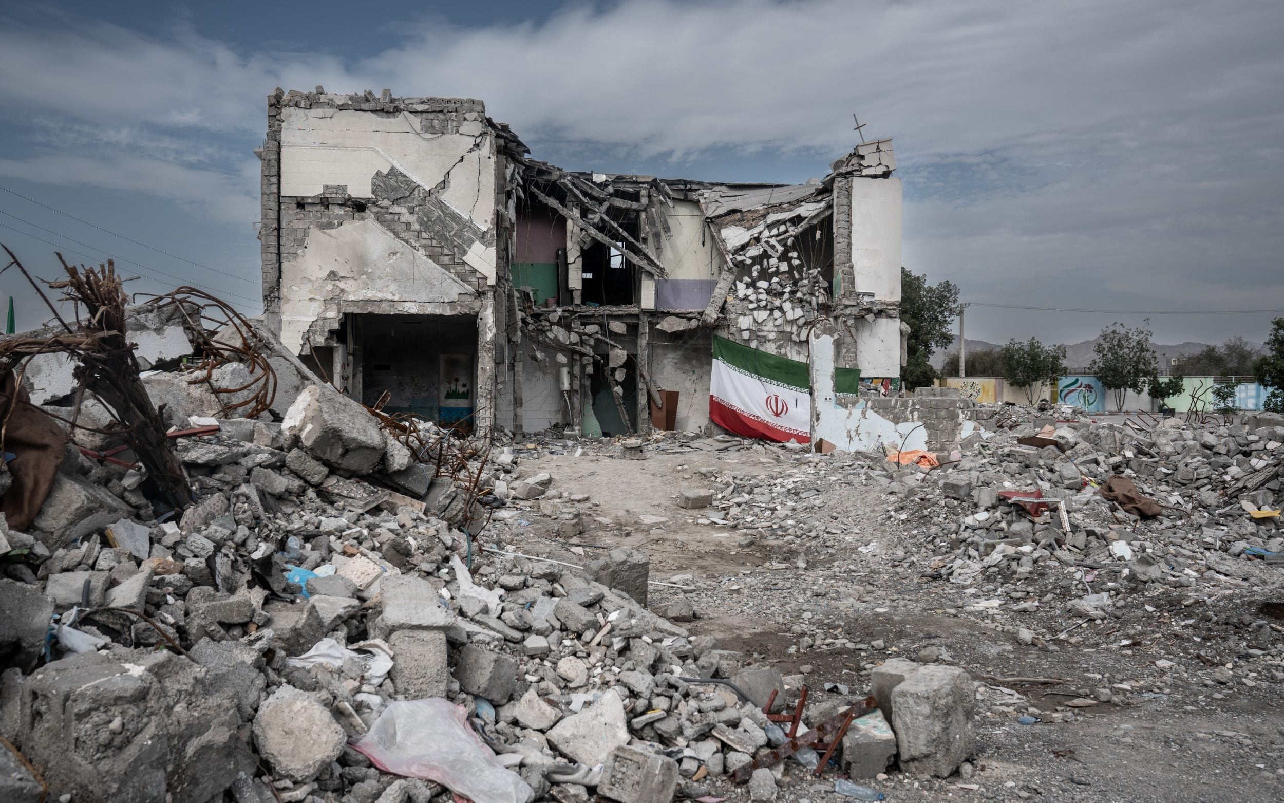 The remains of a school in Minab