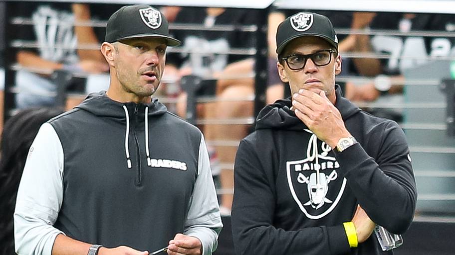 Las Vegas Raiders GM John Spytek, and minority owner Tom Brady