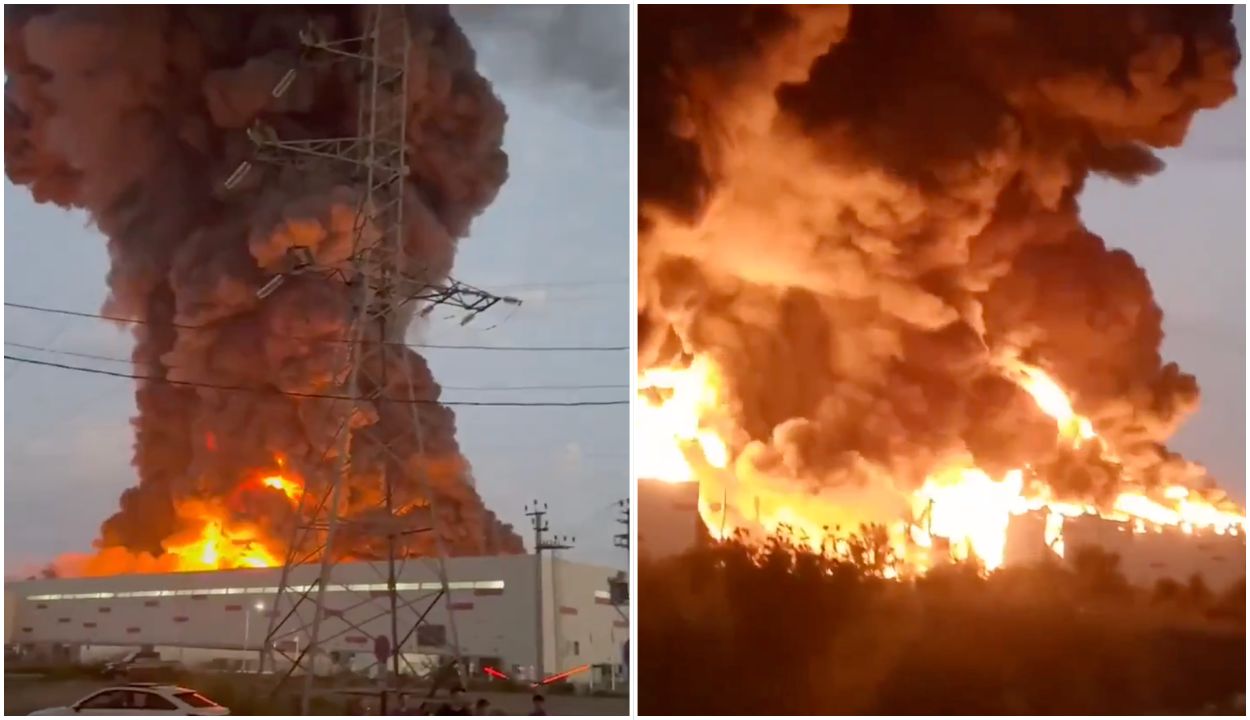 Wildberries warehouse on fire in Russia after Ukrainian drone strike