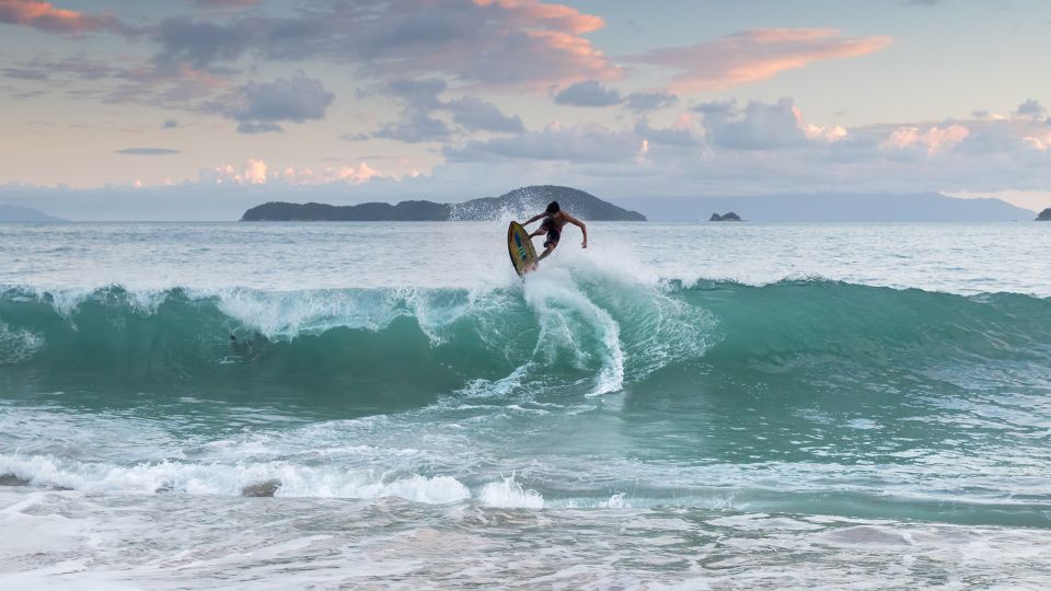 Ubatuba has been Brazil's surf capital for decades, its wave quality shaped partly by how the island of Ilhabela breaks the swell offshore. - Alex Saberi/Photodisc/Getty Images
