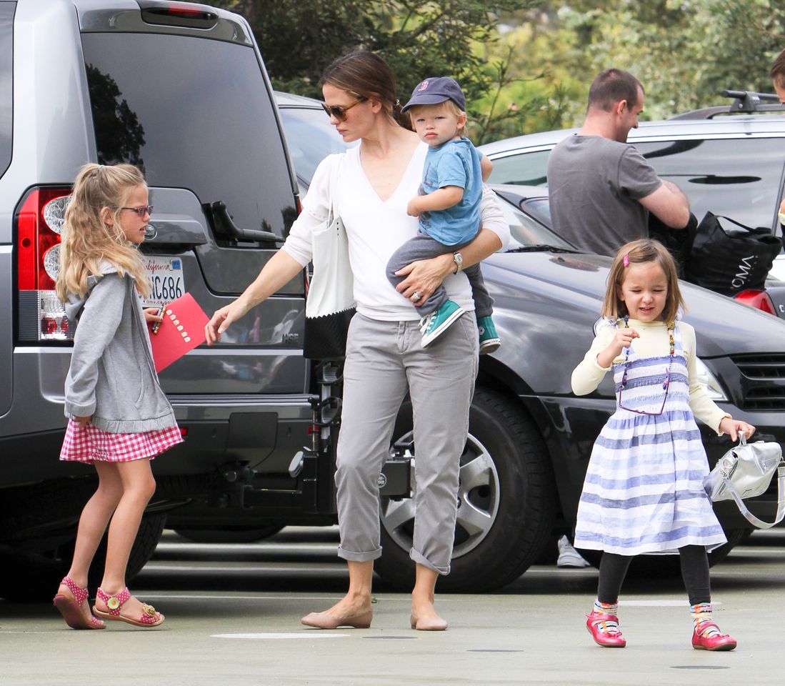 Jennifer Garner with her three children on August 3, 2013.