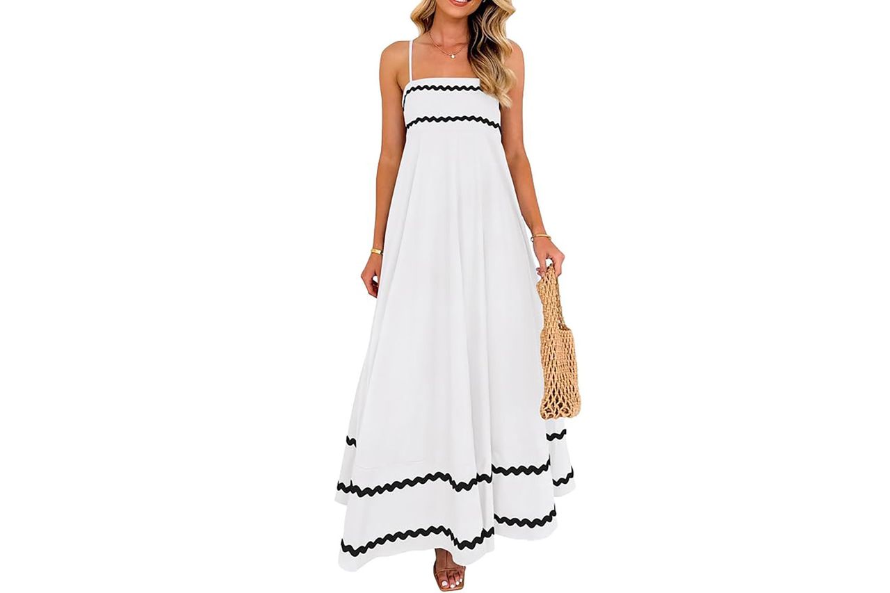 PRETTYGARDEN Women's 2026 Summer Flowy Maxi Dress Casual Sleeveless Spaghetti Strap Ruffle Beach Long Dresses