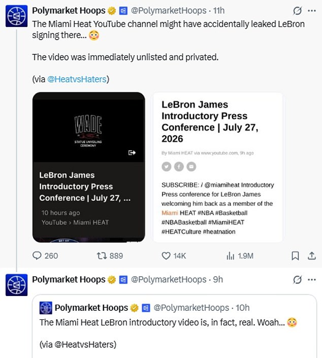 Like many platforms, Polymarket seized on the YouTube post to fuel the action online