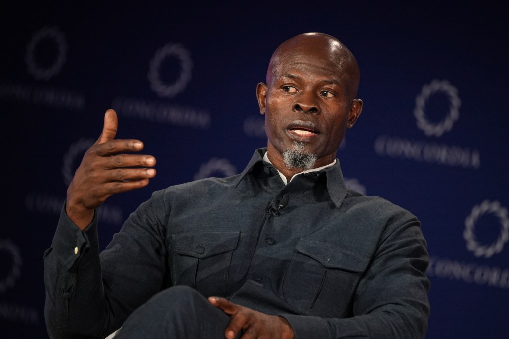 Djimon Hounsou speaking at the 2025 Concordia Summit.