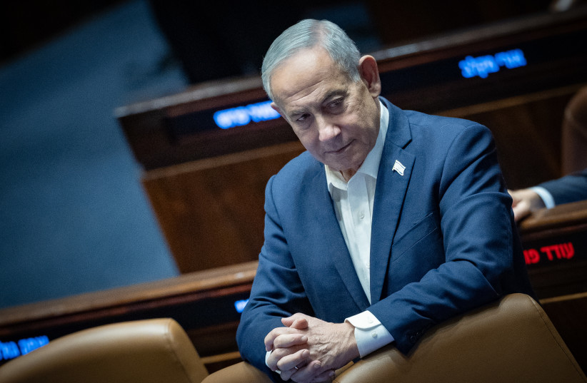 Israeli Prime Minister Benjamin Netanyahu attends a vote at the plenum hall of the Knesset, the Israeli parliament in Jerusalem, on July 16, 2026. (credit: YONATAN SINDEL/FLASH90)