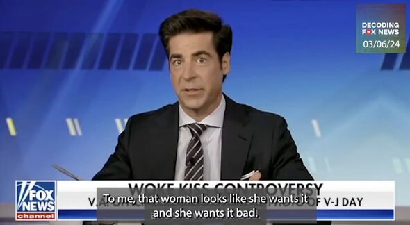 Jesse Watters questioned the kiss in the photo V-J Day in Times Square