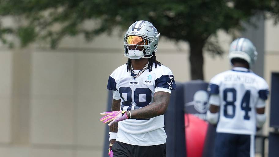 Dallas Cowboys wide receiver Ceedee Lamb (88) goes through a drill during practice at the Ford Center.