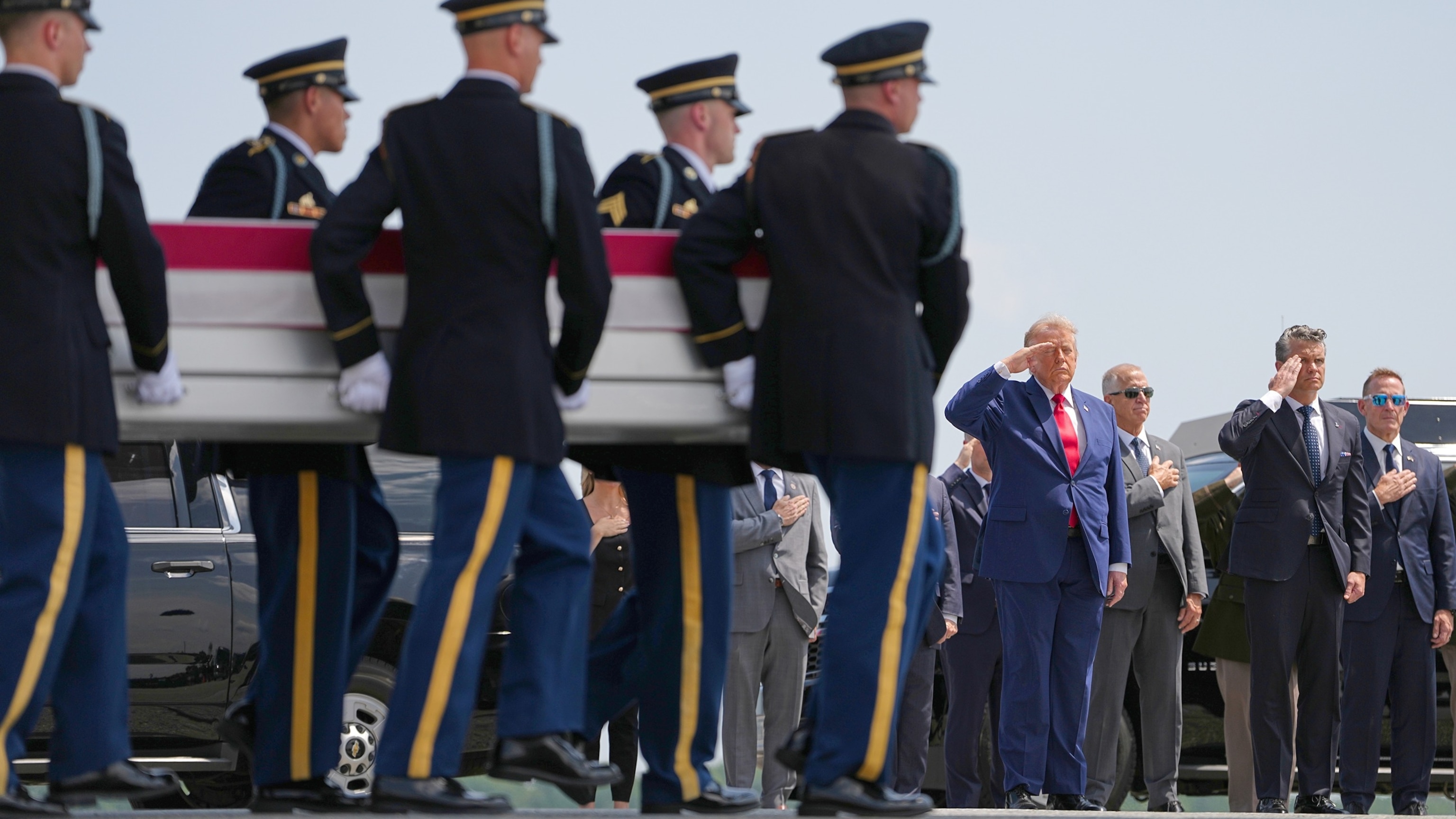 Trump attends dignified transfer of service members Wednesday