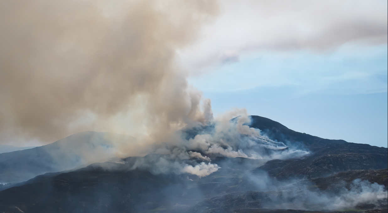 People living close to the Rhinogydd mountains have been advised to keep doors and windows closed