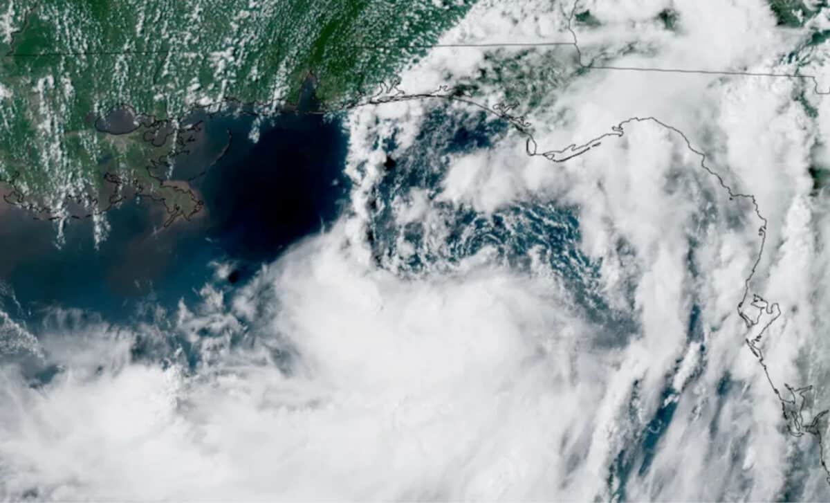 A satellite view of Tropical Storm Bertha forming over the eastern Gulf of Mexico near Florida on July 20, 2026 – © Reuters