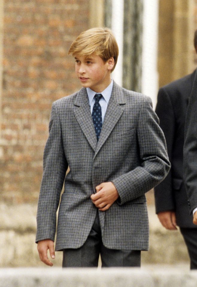 Prince William in 1995, the year he turned 13, arriving for his first day at Eton College.