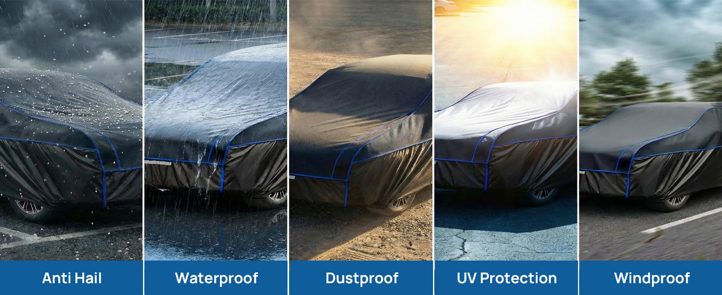 I don't have a garage, so this $150 hail cover is how I'm protecting my car