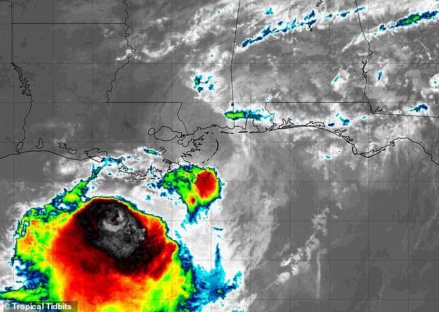 Strong winds from the north appear to be pushing against Tropical Storm Bertha, keeping severe thunderstorms away from land