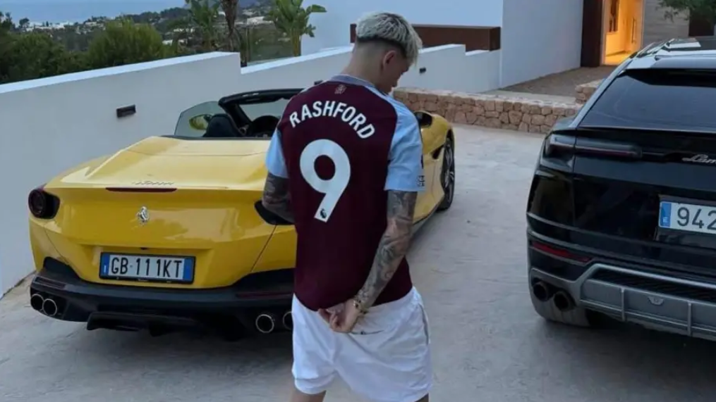 Garnacho was pictured wearing Marcus Rashford's Aston Villa shirt in 2025